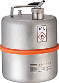 Safety barrel (10 liters) with self-closing metering device and separate ventilation